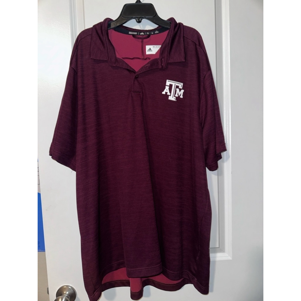 Texas A&M Aggies Men's Adidas Maroon Polo Shirt 2XL